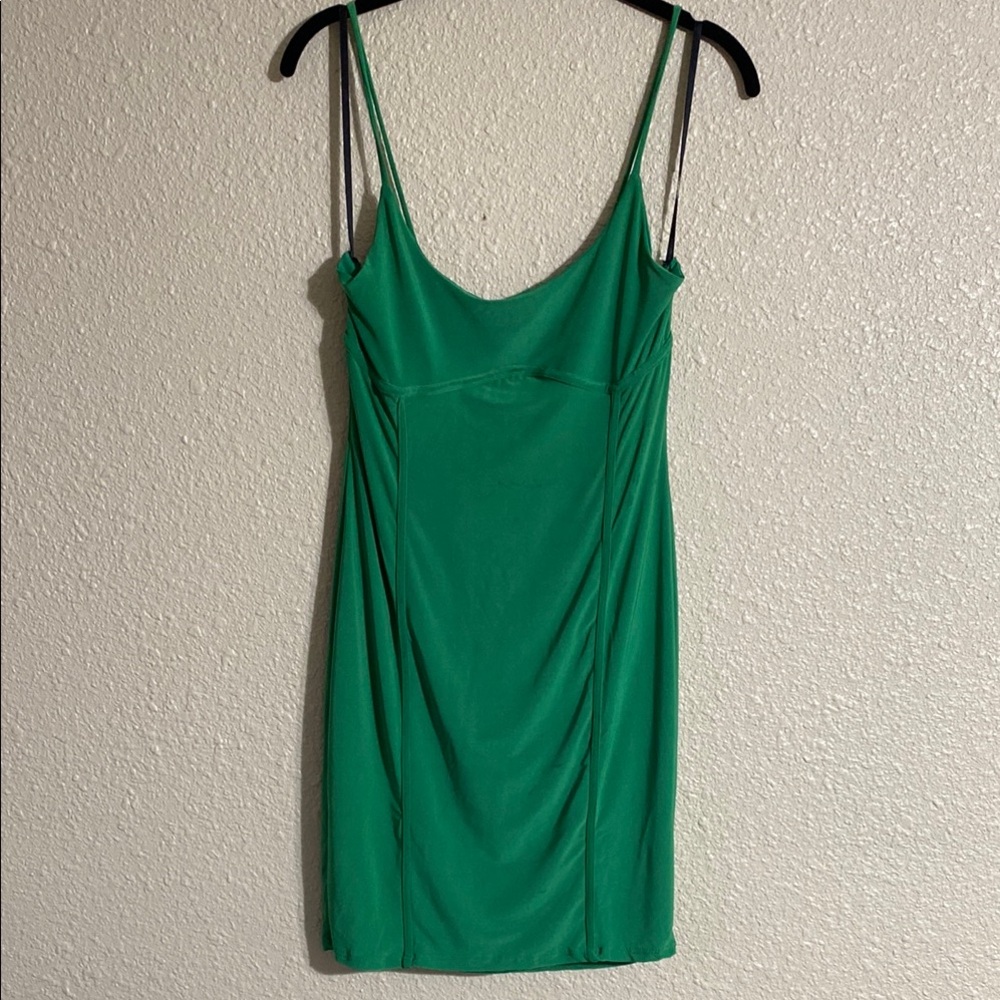 NWT 21 Saints Green Spaghetti Strap Bodycon Dress Size L